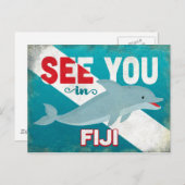 フィジドルフィン – レトロヴィンテージトラベル ポストカード (正面/裏面)