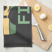 フィジヴィンテージパームツリーズサマービーチ キッチンタオル (四つ折り)