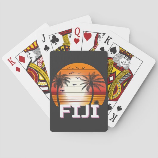 フィジヴィンテージパームツリーズサマービーチ トランプ (裏面)