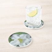 フィジーで見つかる白の熱帯花 コースター (側面)