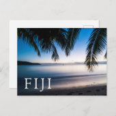 フィジーのサンセットトロピカルシースケープ ポストカード (正面/裏面)