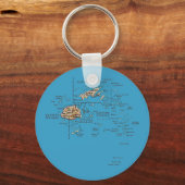 フィジーの地図キーチェーン キーホルダー (正面)