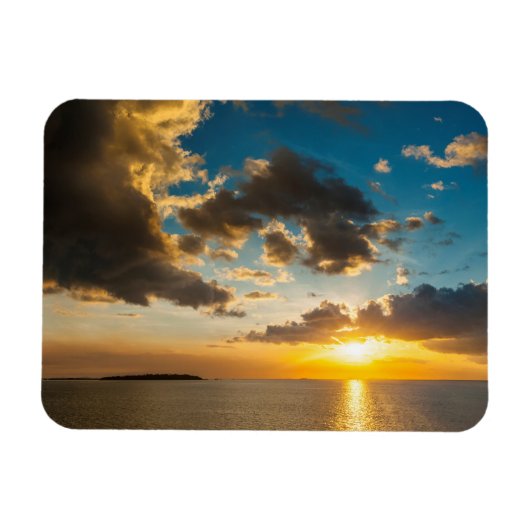 フィジーの海に夕日 マグネット (横)