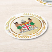 フィジーの紋章 ラウンドペーパーコースター (アングル)