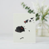 フィジートレンディー平和標識とフィジーの地図 ポストカード (スタンド正面)