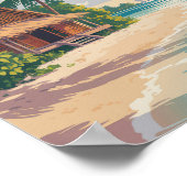 フィジービーチハットトラベルアートヴィンテージ ポスター (角)