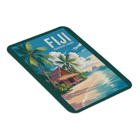 フィジービーチハットトラベルアートヴィンテージ マグネット (右側)