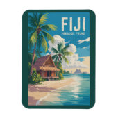 フィジービーチハットトラベルアートヴィンテージ マグネット (縦)