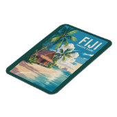 フィジービーチハットトラベルアートヴィンテージ マグネット (左側)