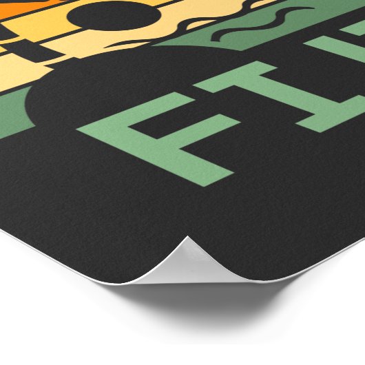 フィジーヴィンテージパームツリーズサマービーチ ポスター (角)