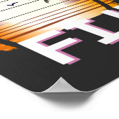 フィジーヴィンテージパームツリーズサマービーチ ポスター (角)