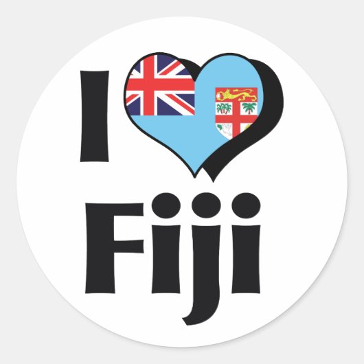 フィジー国旗が好き ラウンドシール (正面)