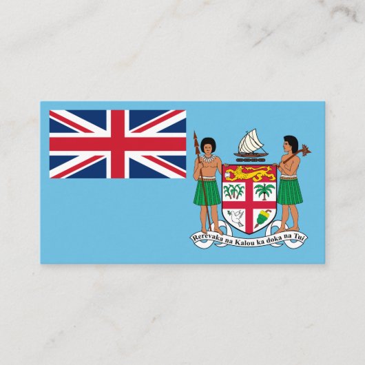 フィジー国旗とコート・オブ・アームズ、フィジー国旗 名刺 (正面)
