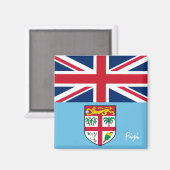 フィジー国旗とフィジーの休日、ラグビー/スポーツファン マグネット (正面/裏面)