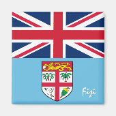 フィジー国旗とフィジーの休日、ラグビー/スポーツファン マグネット (正面)