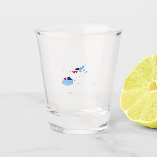 フィジー国旗と地図 ショットグラス (正面)