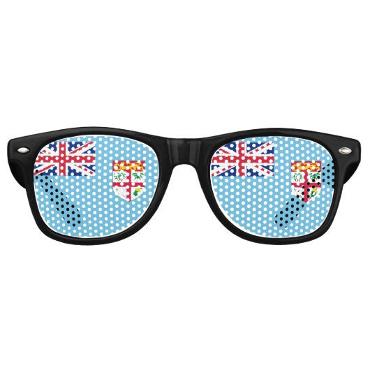 フィジー国旗のパーティーサングラス レトロサングラス (正面)