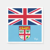 フィジー国旗のパーティーファッション/スポーツファン スタンダードカクテルナプキン (正面)