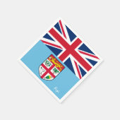 フィジー国旗のパーティーファッション/スポーツファン スタンダードカクテルナプキン (角)