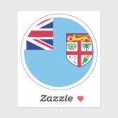 フィジー国旗の丸いシール シール (シート)