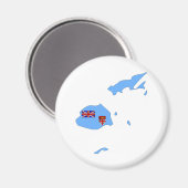 フィジー国旗の地図フルサイズ マグネット (正面/裏面)
