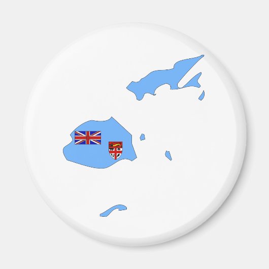 フィジー国旗の地図フルサイズ マグネット (正面)