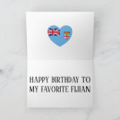 フィジー国旗の愛国的誕生日 カード (内部)