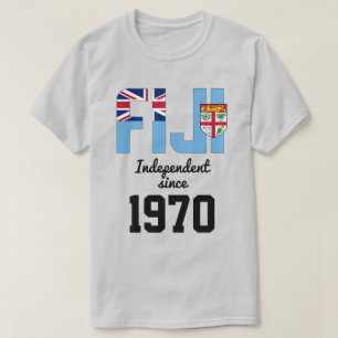 フィジー国旗の独立性お祝い Tシャツ