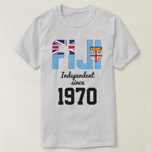 フィジー国旗の独立性お祝い Tシャツ (デザイン正面)