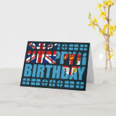フィジー国旗の誕生日カード カード (黄色い花)