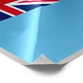 フィジー国旗を振る –  ポスター (角)