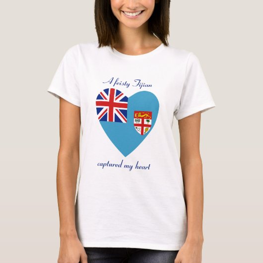 フィジー国旗スイートハートTシャツ Tシャツ (正面)