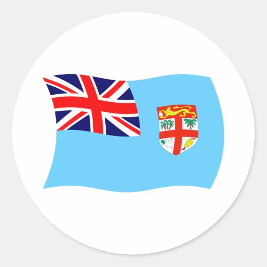 フィジー国旗ステッカー ラウンドシール (正面)