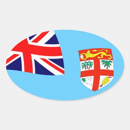 フィジー国旗ステッカー 楕円形シール (正面)