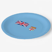 フィジー国旗（フィジー） ペーパープレート (アングル)