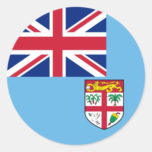 フィジー国旗 ラウンドシール (正面)