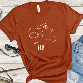 フィジー国縁ど地図線フィジー諸島の外形 Tシャツ