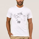 フィジー国縁ど地図線フィジー諸島の外形 Tシャツ (正面)