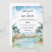 フィジー島の目的地の結婚式 招待状 (正面/裏面)