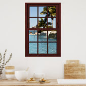 フィジー島ビュー#3の3写真窓の幻想 ポスター (キッチン)
