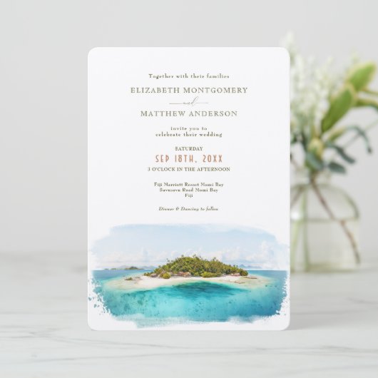 フィジー島メラネシアデスティネーションウェディング 招待状 (スタンド正面)