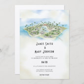 フィジー島結婚式招待状先結婚式 招待状 (正面/裏面)