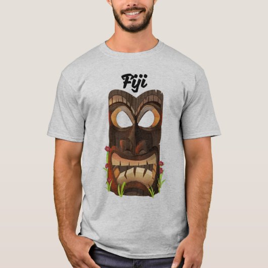 フィジー彫刻マスク Tシャツ (正面)