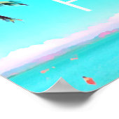 フィジー熱帯ココナッツヤシの木の旅行プリント ポスター (角)