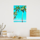 フィジー熱帯ココナッツヤシの木の旅行プリント ポスター (キッチン)