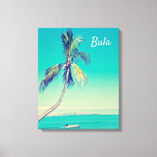 フィジー熱帯ヴィンテージヤシの木島旅行 キャンバスプリント (正面)
