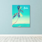 フィジー熱帯ヴィンテージヤシの木島旅行 キャンバスプリント (インサイチュ (ウッドフロア))