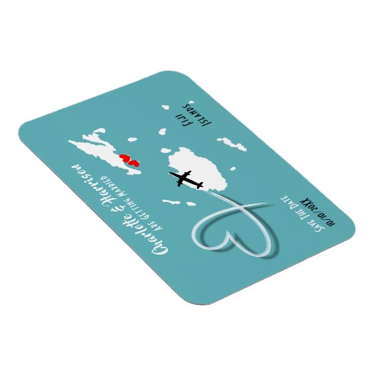 フィジー結婚諸島の行先日付を保存 マグネット (右側)