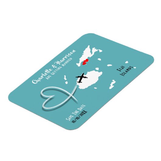 フィジー結婚諸島の行先日付を保存 マグネット (左側)