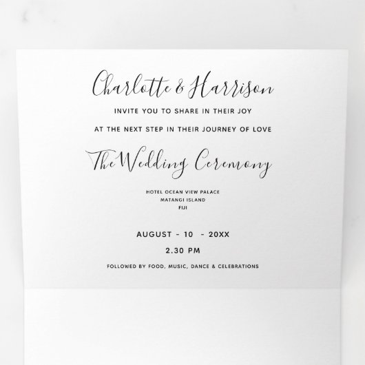 フィジー行き先結婚式 三つ折り招待状 (内部最初)